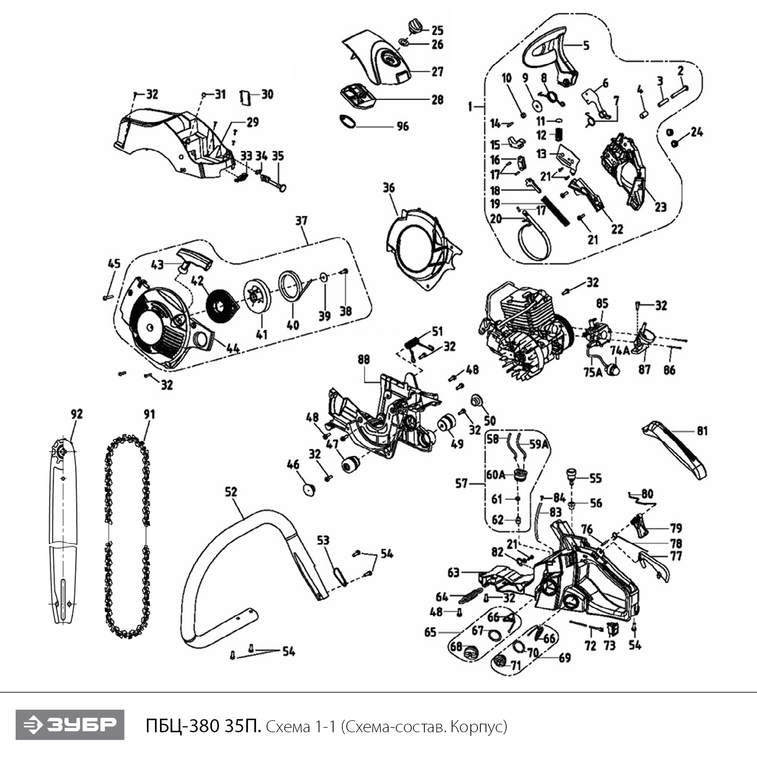 Инструмент [ПБЦ-380 35П] - посмотреть вариант разборной схемы